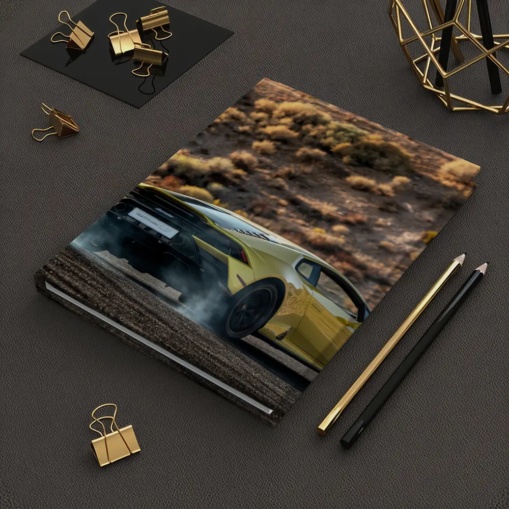 Lamborghini Huracan Yellow Desert Burnout Scene – Notebooks