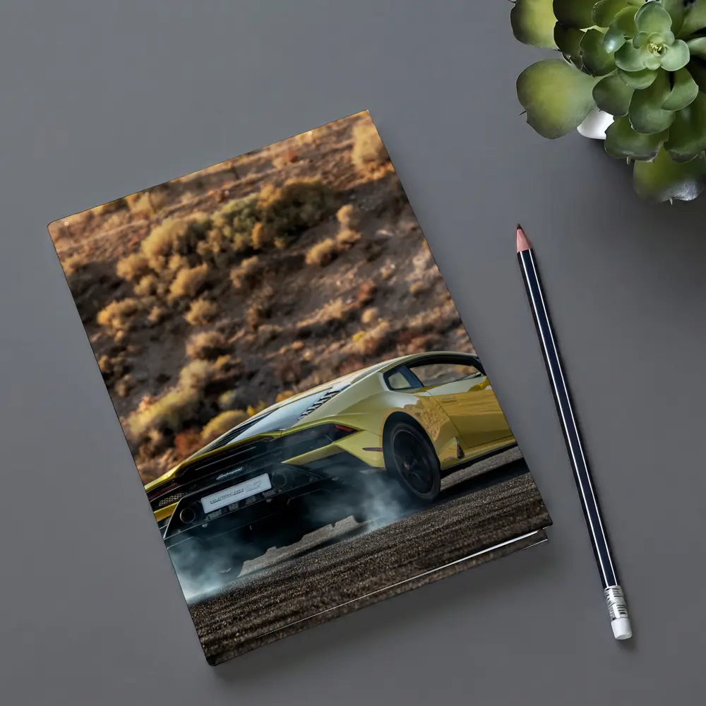Lamborghini Huracan Yellow Desert Burnout Scene – Notebooks