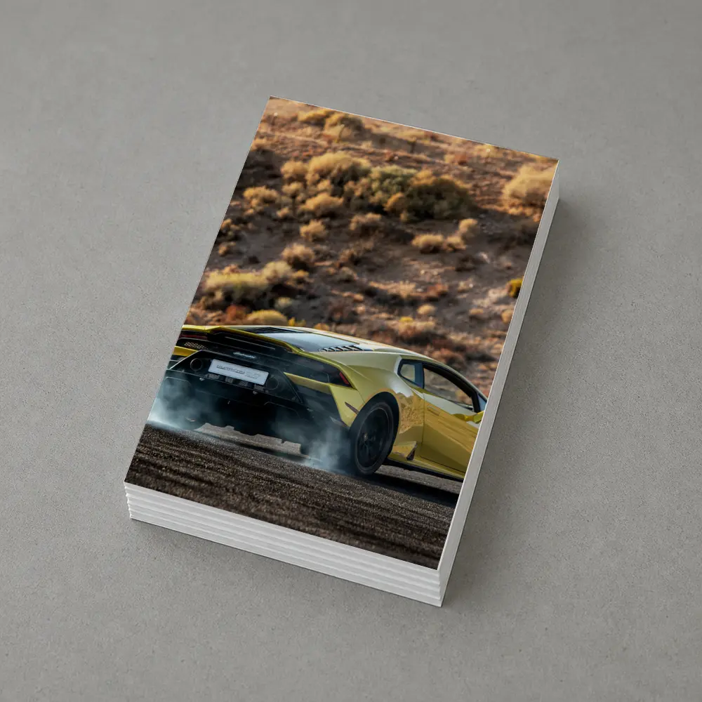 Lamborghini Huracan Yellow Desert Burnout Scene – Postcards