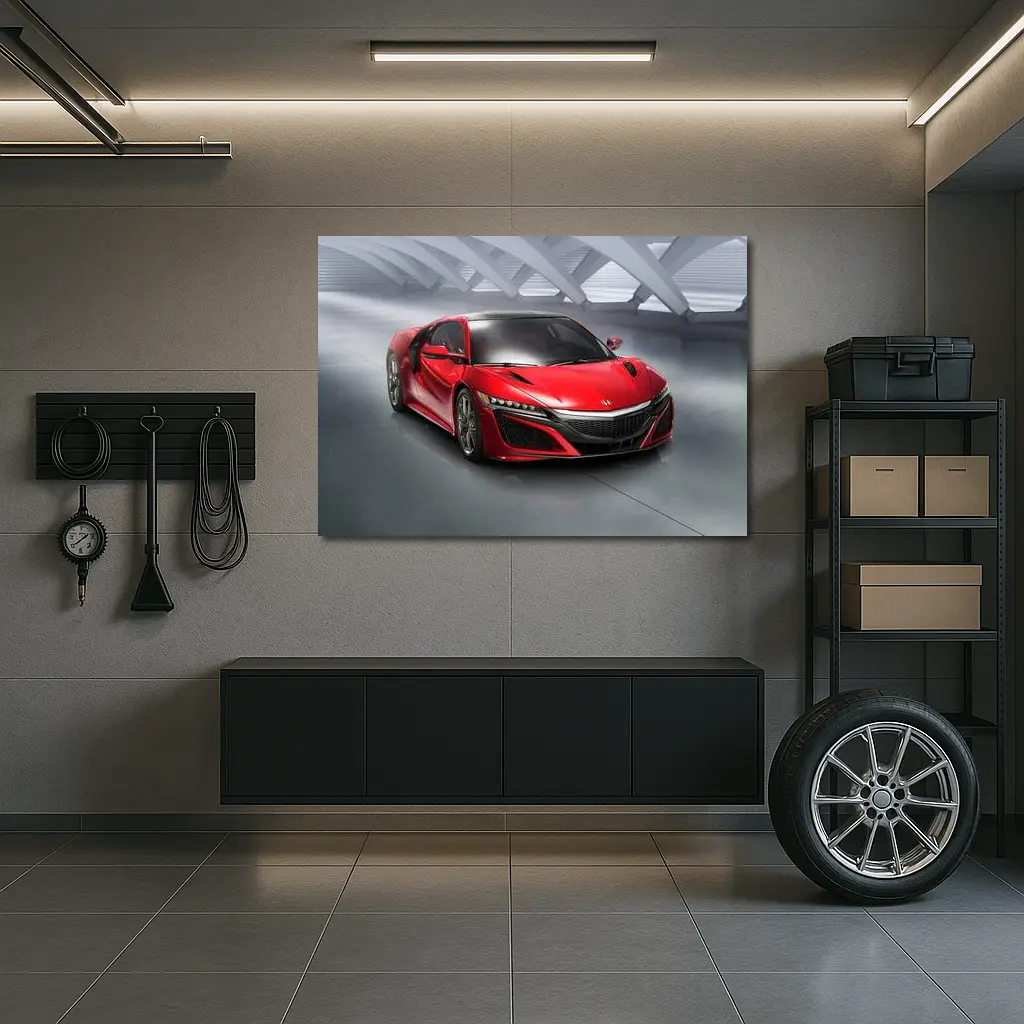Acura NSX Red Supercar Studio Setting – Wall Art