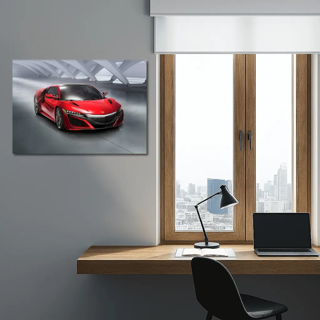 Acura NSX Red Supercar Studio Setting – Wall Art