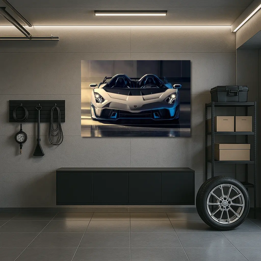 Lamborghini Aventador White Supercar Front View – Wall Art