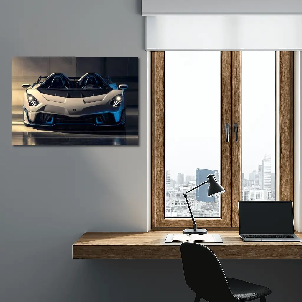 Lamborghini Aventador White Supercar Front View – Wall Art
