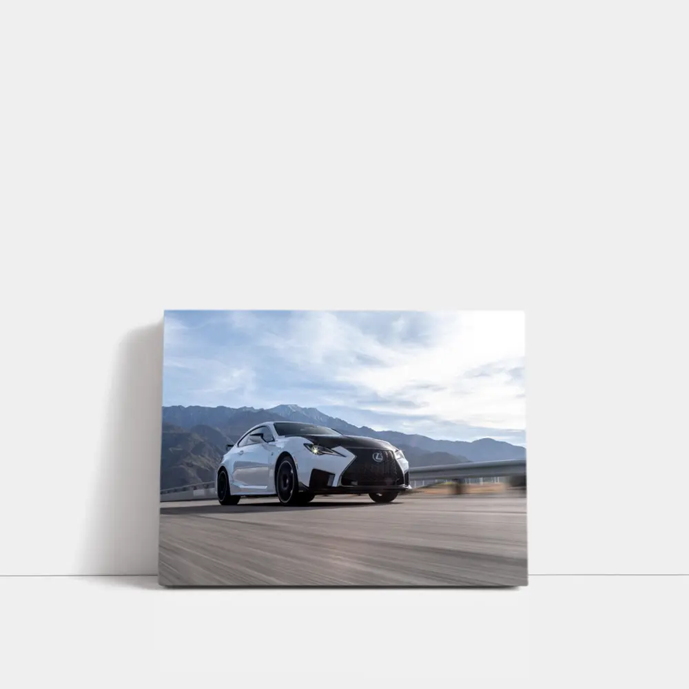 Lexus RC F White Sports Car Mountain Road – Wall Art