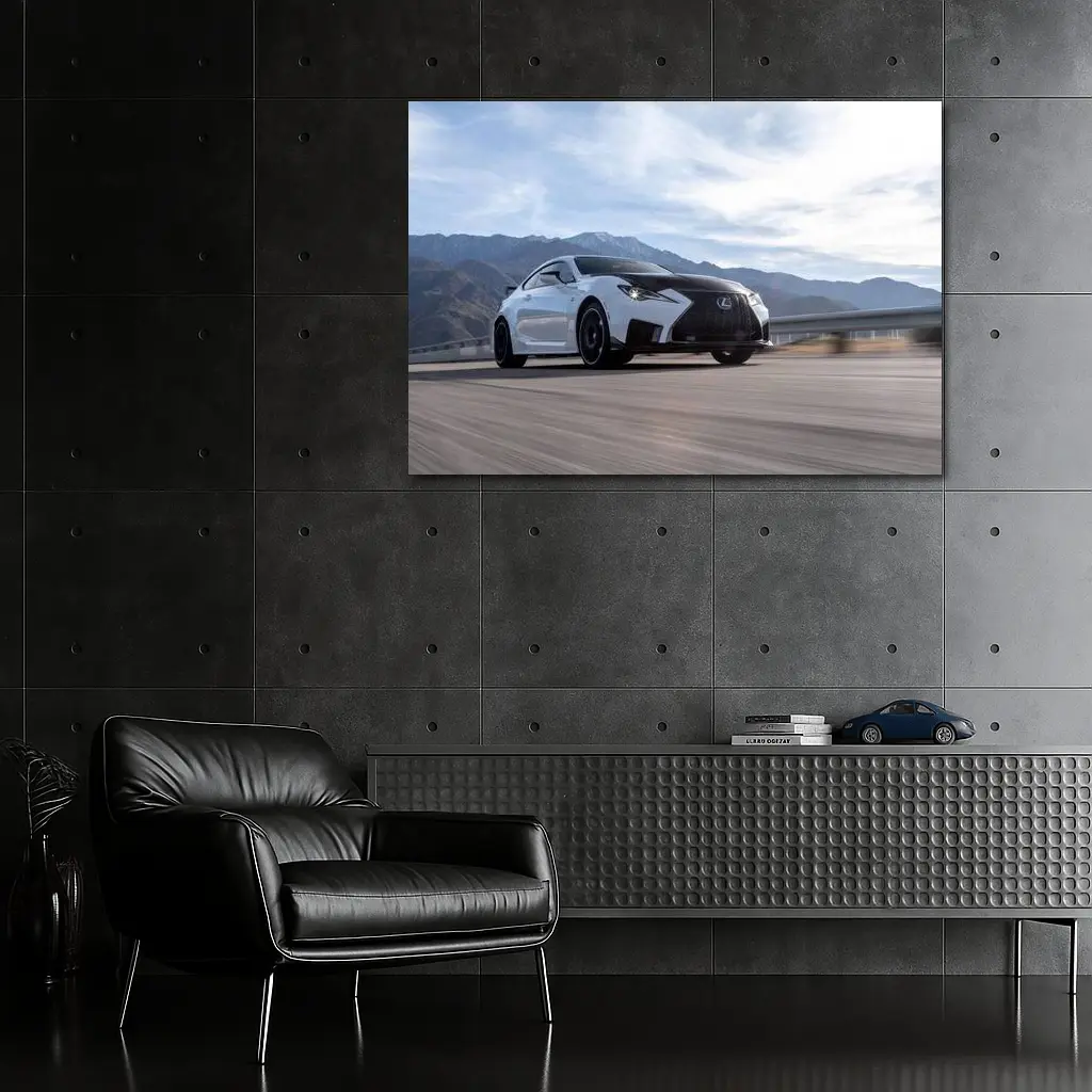 Lexus RC F White Sports Car Mountain Road – Wall Art