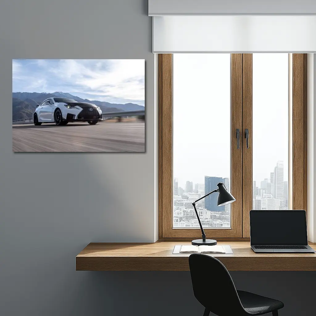 Lexus RC F White Sports Car Mountain Road – Wall Art