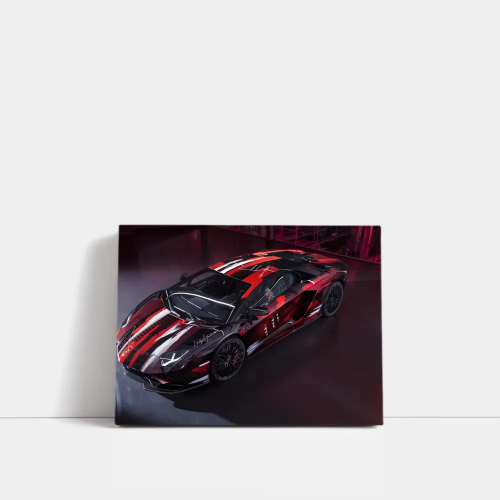 Lamborghini Aventador Red Black Wrap Art – Wall Art