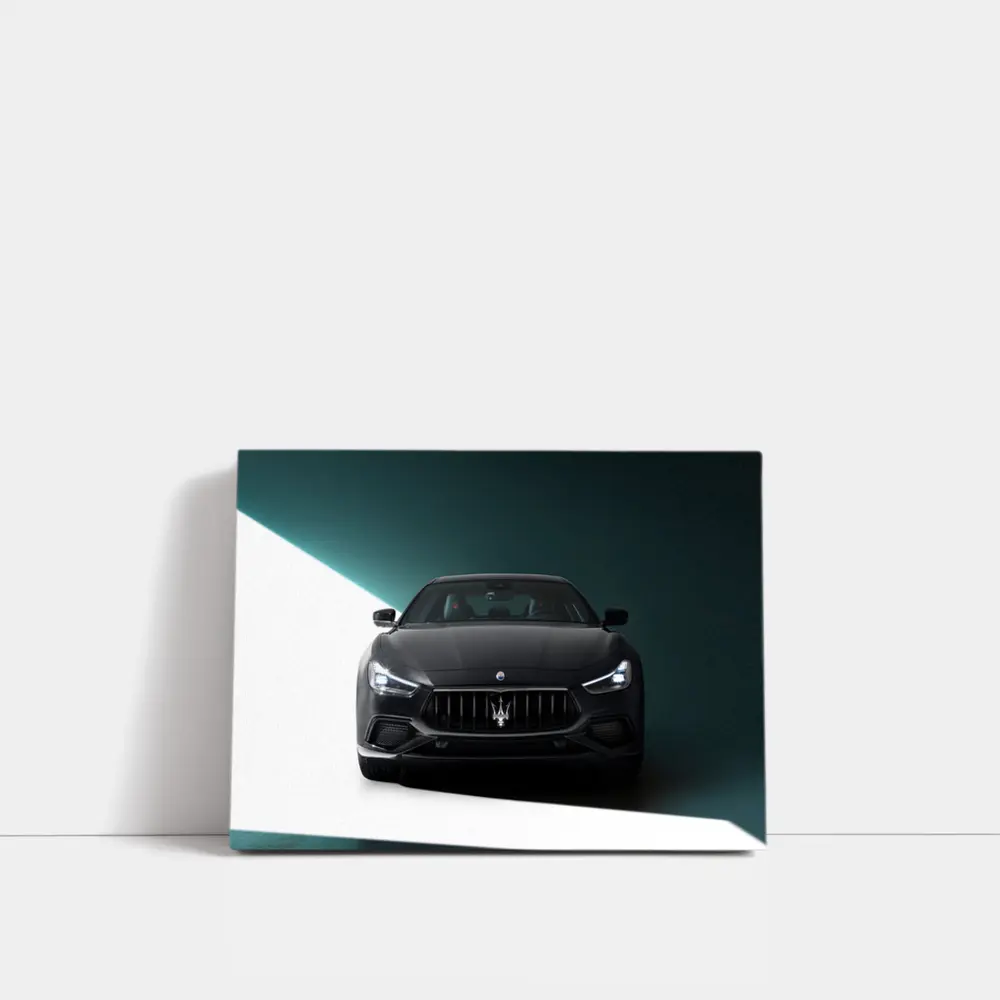 Maserati Ghibli Black Front Studio Shot – Wall Art