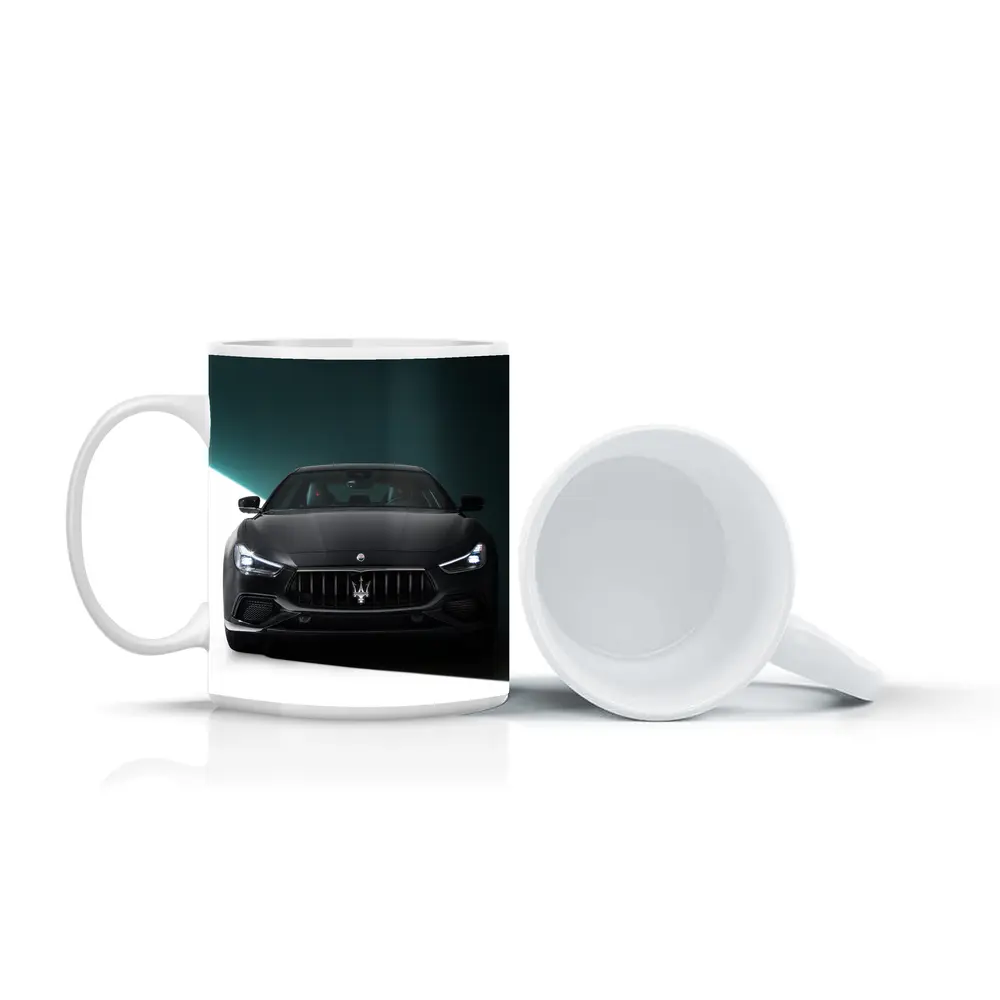 Maserati Ghibli Black Front Studio Shot – Mugs