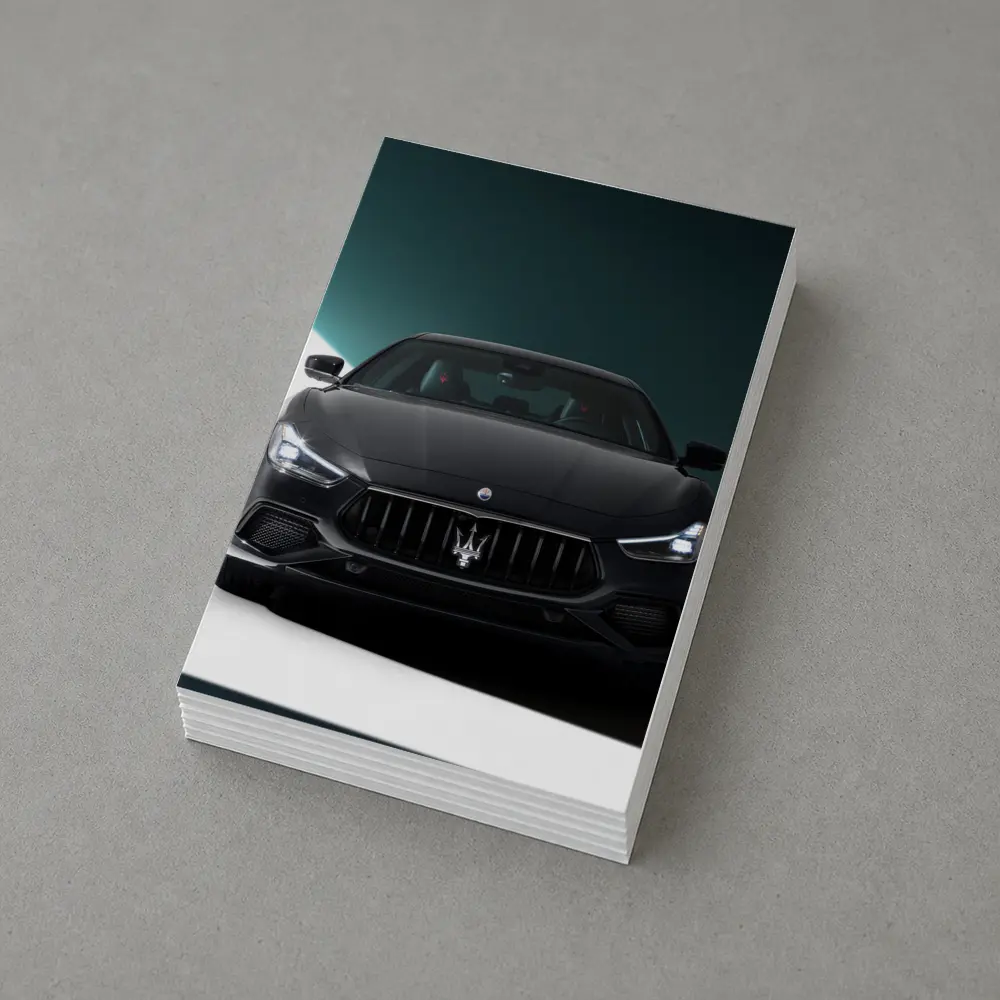 Maserati Ghibli Black Front Studio Shot – Postcards