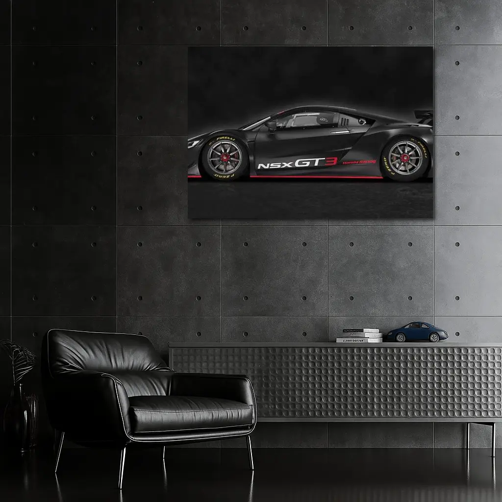 Acura NSX GT3 Honda Racing Dark Background – Wall Art