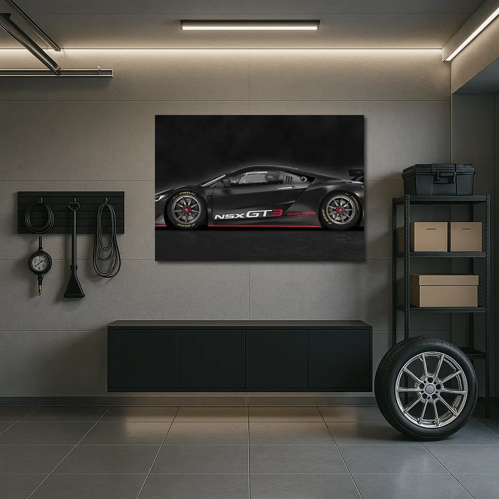 Acura NSX GT3 Honda Racing Dark Background – Wall Art