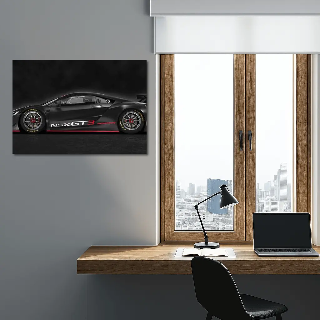 Acura NSX GT3 Honda Racing Dark Background – Wall Art