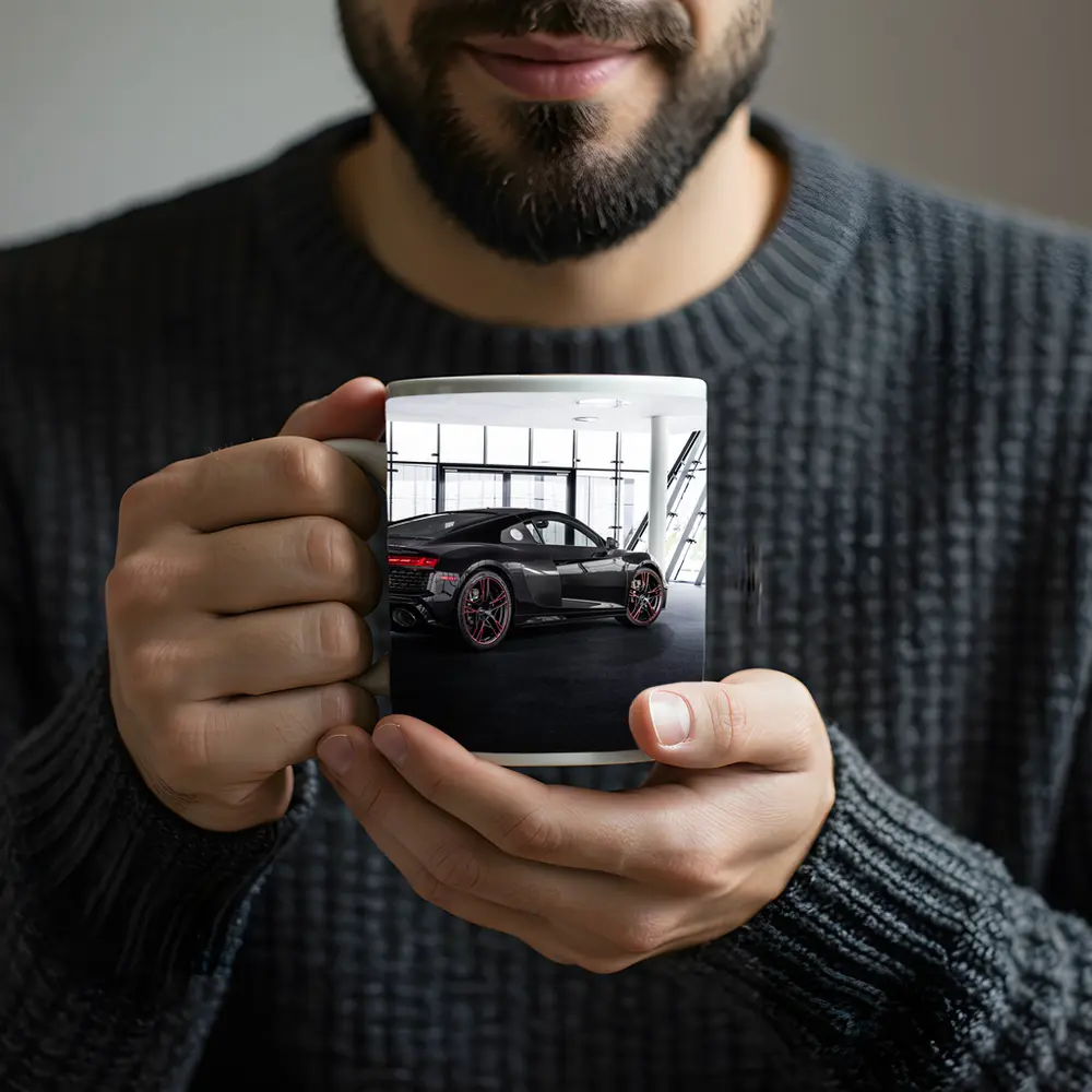 Audi R8 Black Coupe Indoor Showroom – Mugs