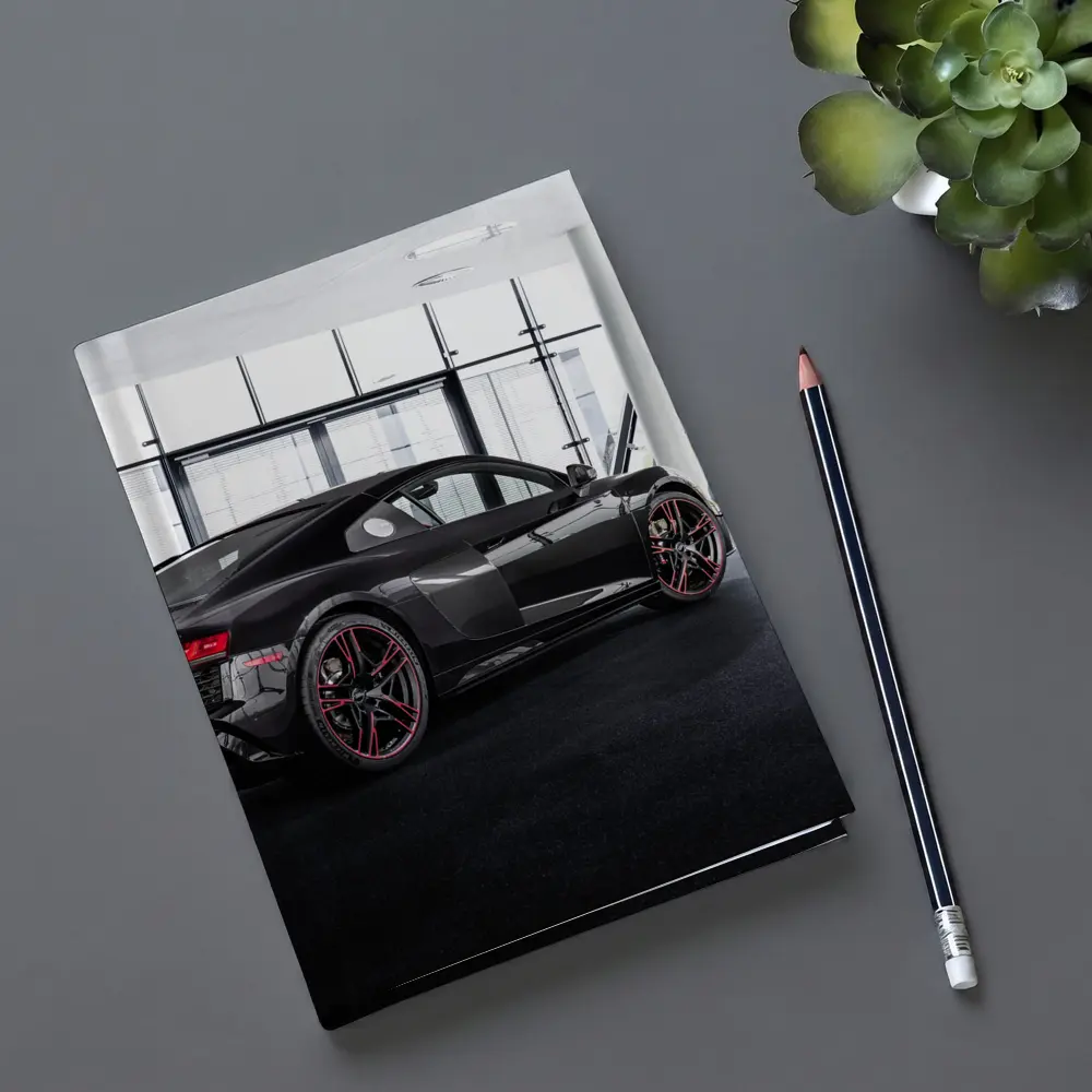 Audi R8 Black Coupe Indoor Showroom – Notebooks