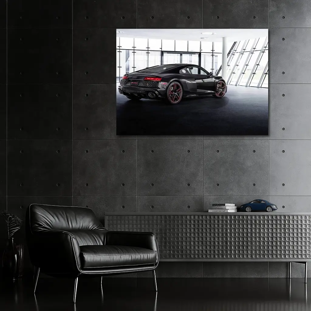 Audi R8 Black Coupe Indoor Showroom – Wall Art