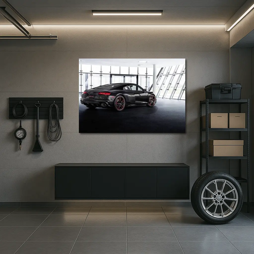 Audi R8 Black Coupe Indoor Showroom – Wall Art