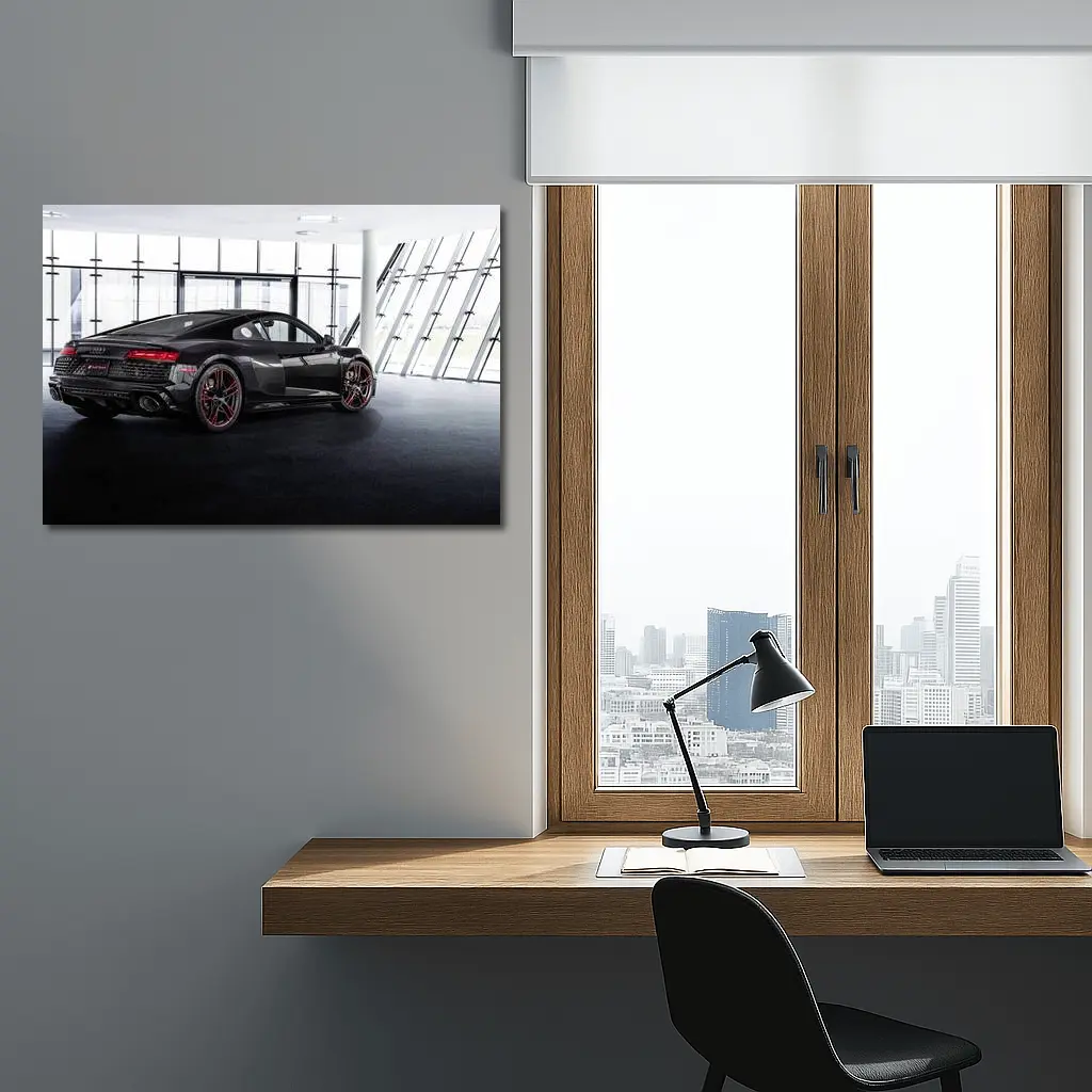 Audi R8 Black Coupe Indoor Showroom – Wall Art