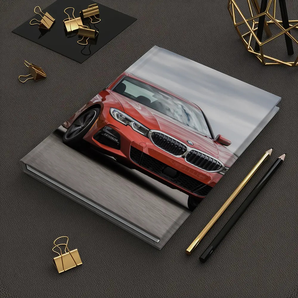 BMW 3 Series Red Sedan On Road – Notebooks