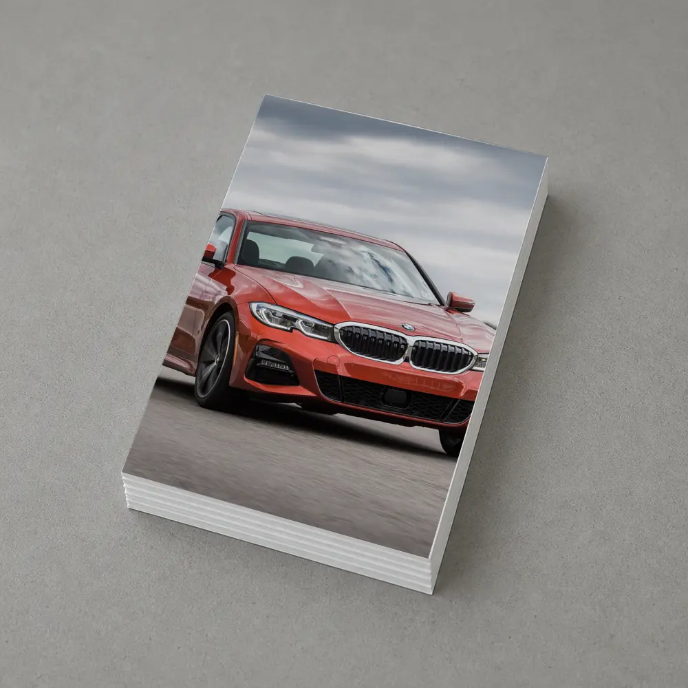BMW 3 Series Red Sedan On Road – Postcards