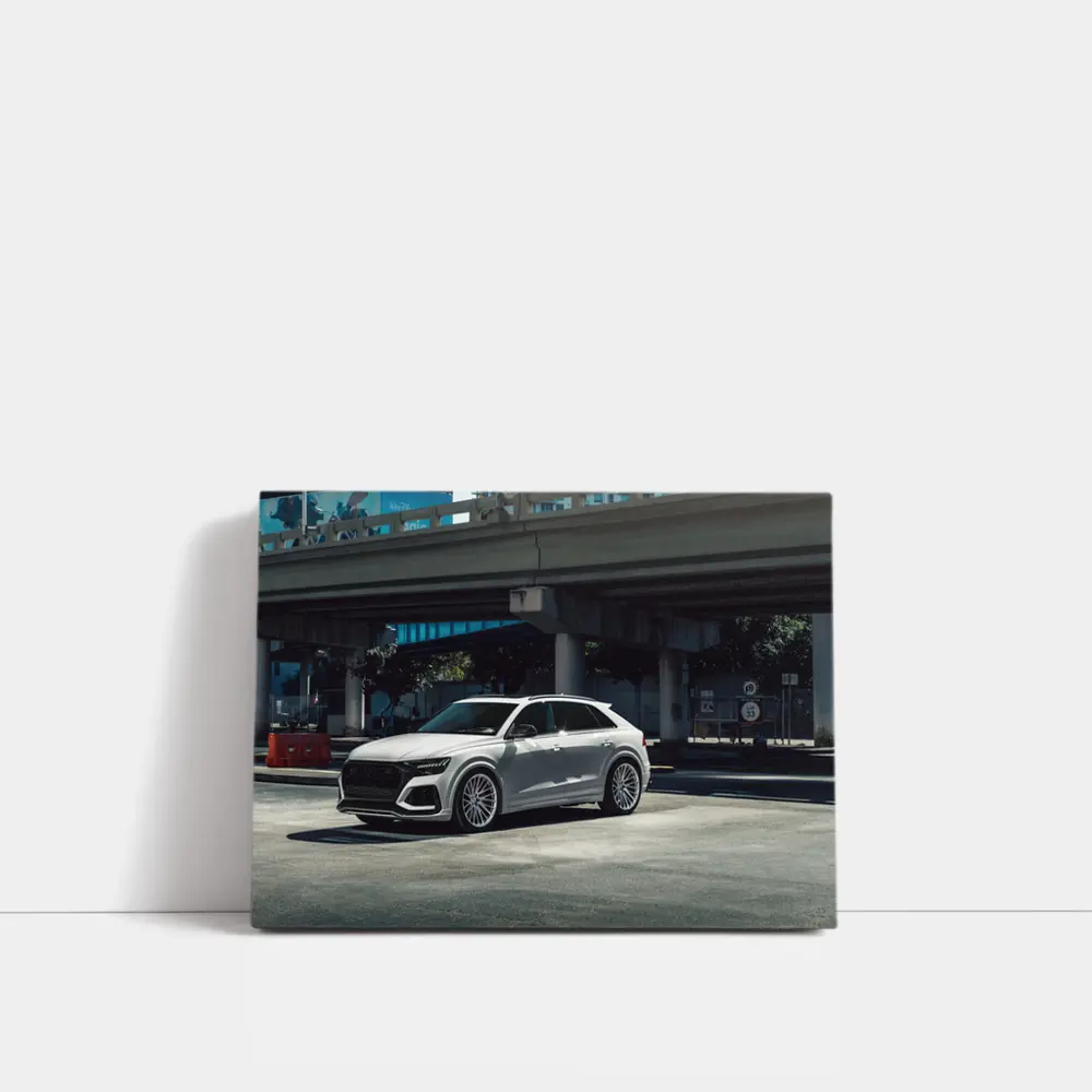 Audi RSQ8 White SUV Urban Street Scene – Wall Art