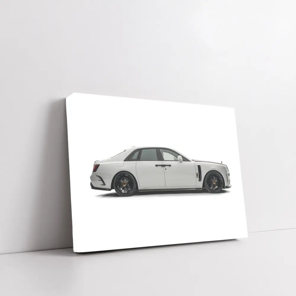 Rolls Royce Ghost White Luxury Sedan Side View – Wall Art