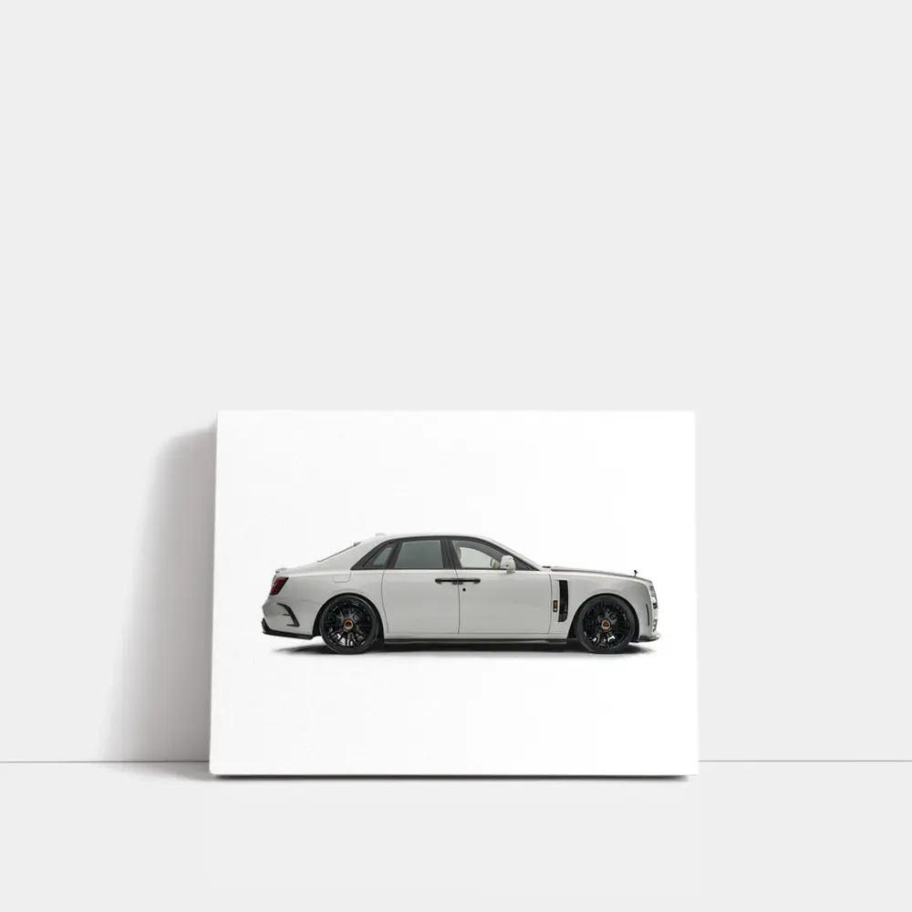 Rolls Royce Ghost White Luxury Sedan Side View – Wall Art