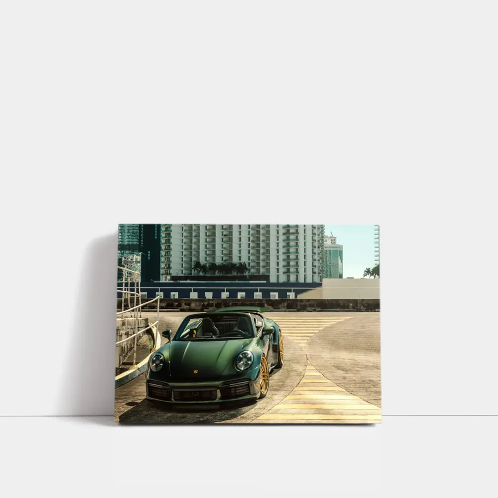 Porsche 911 Green City Waterfront Parking – Wall Art