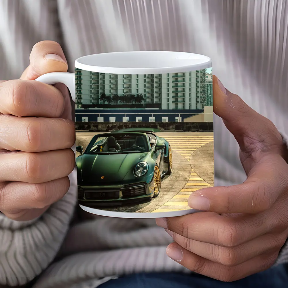 Porsche 911 Green City Waterfront Parking – Mugs