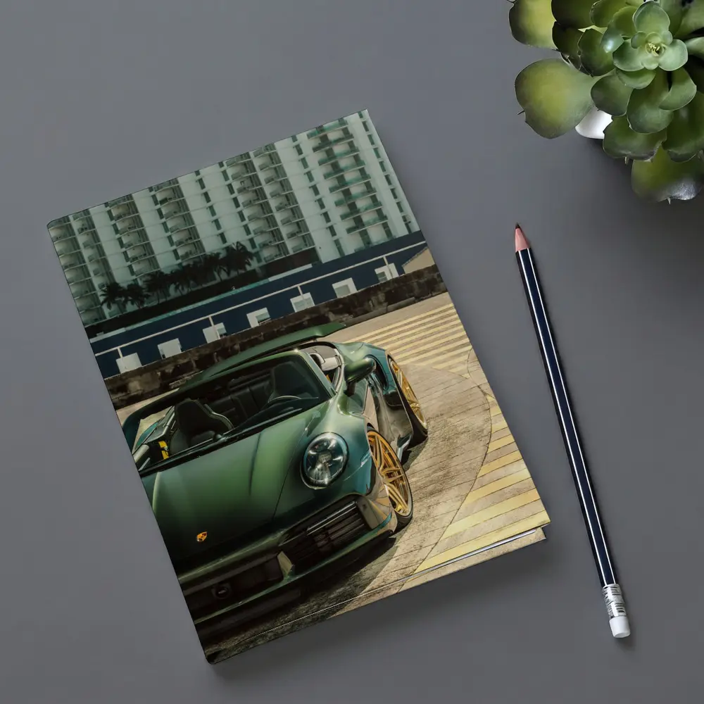 Porsche 911 Green City Waterfront Parking – Notebooks