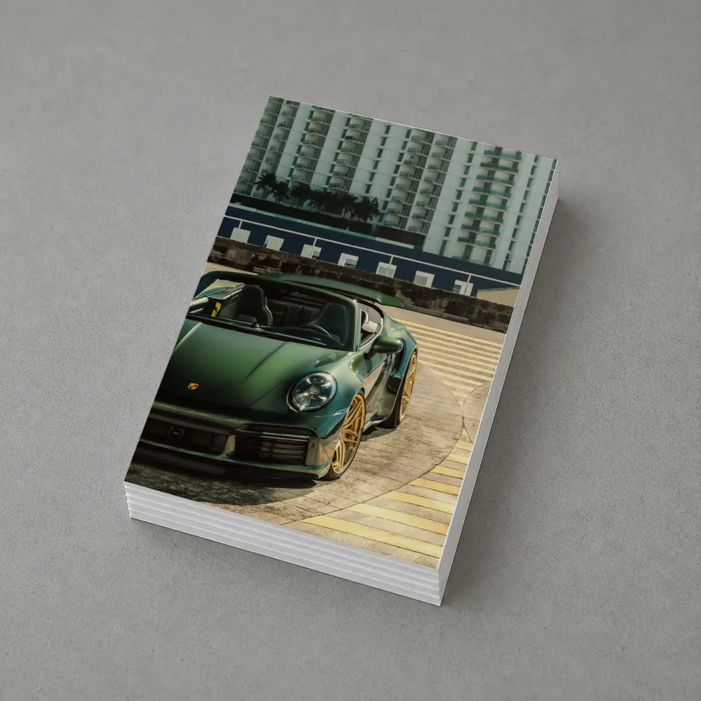 Porsche 911 Green City Waterfront Parking – Postcards