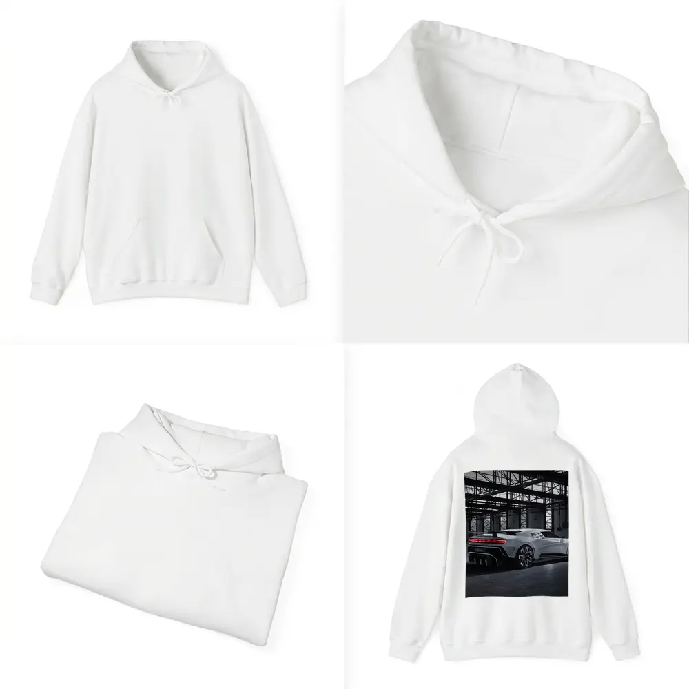 Bugatti Centodieci Silver Hypercar Industrial Warehouse – Hoodies