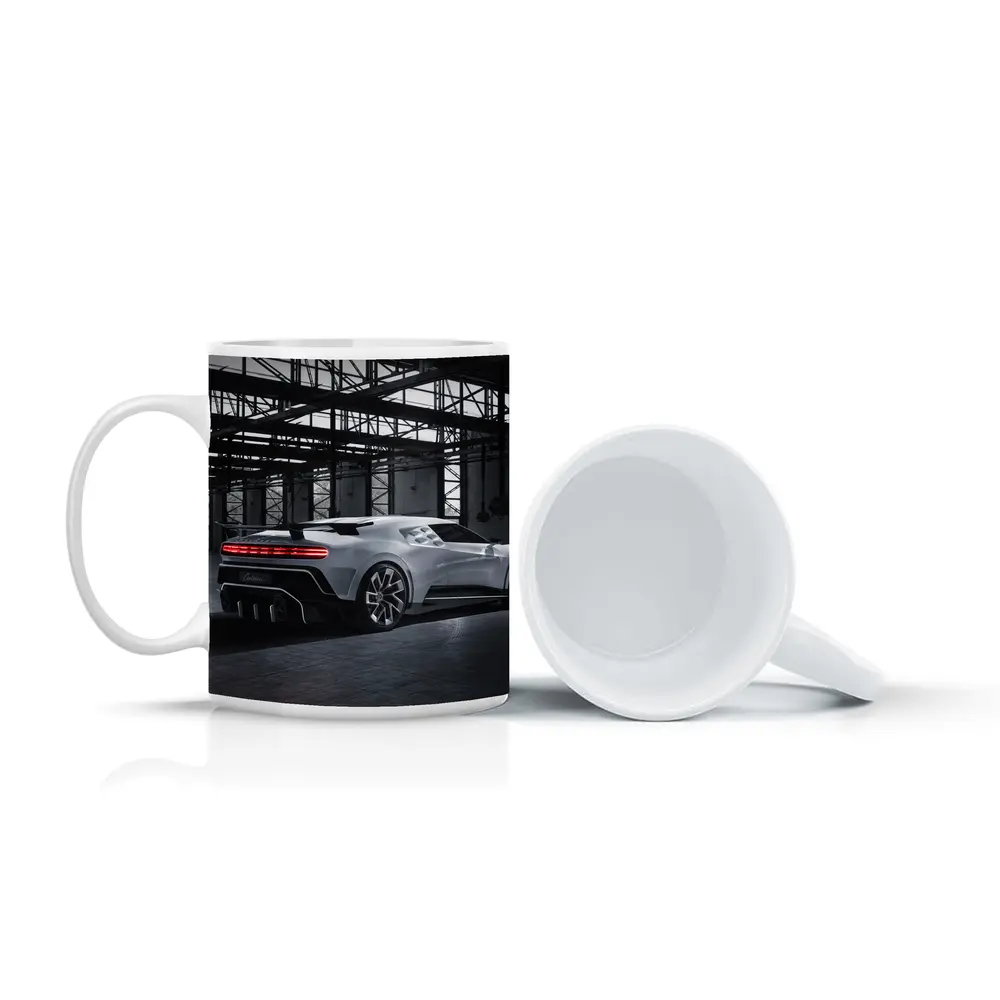 Bugatti Centodieci Silver Hypercar Industrial Warehouse – Mugs