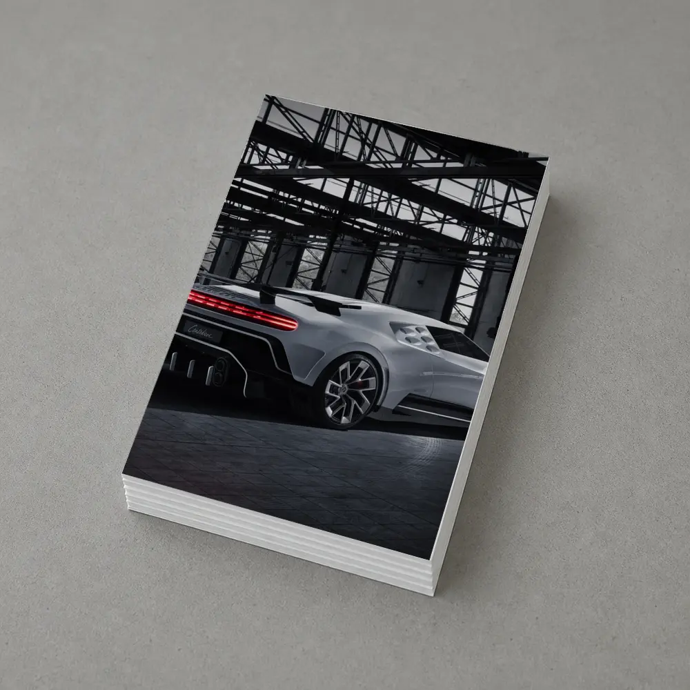 Bugatti Centodieci Silver Hypercar Industrial Warehouse – Postcards