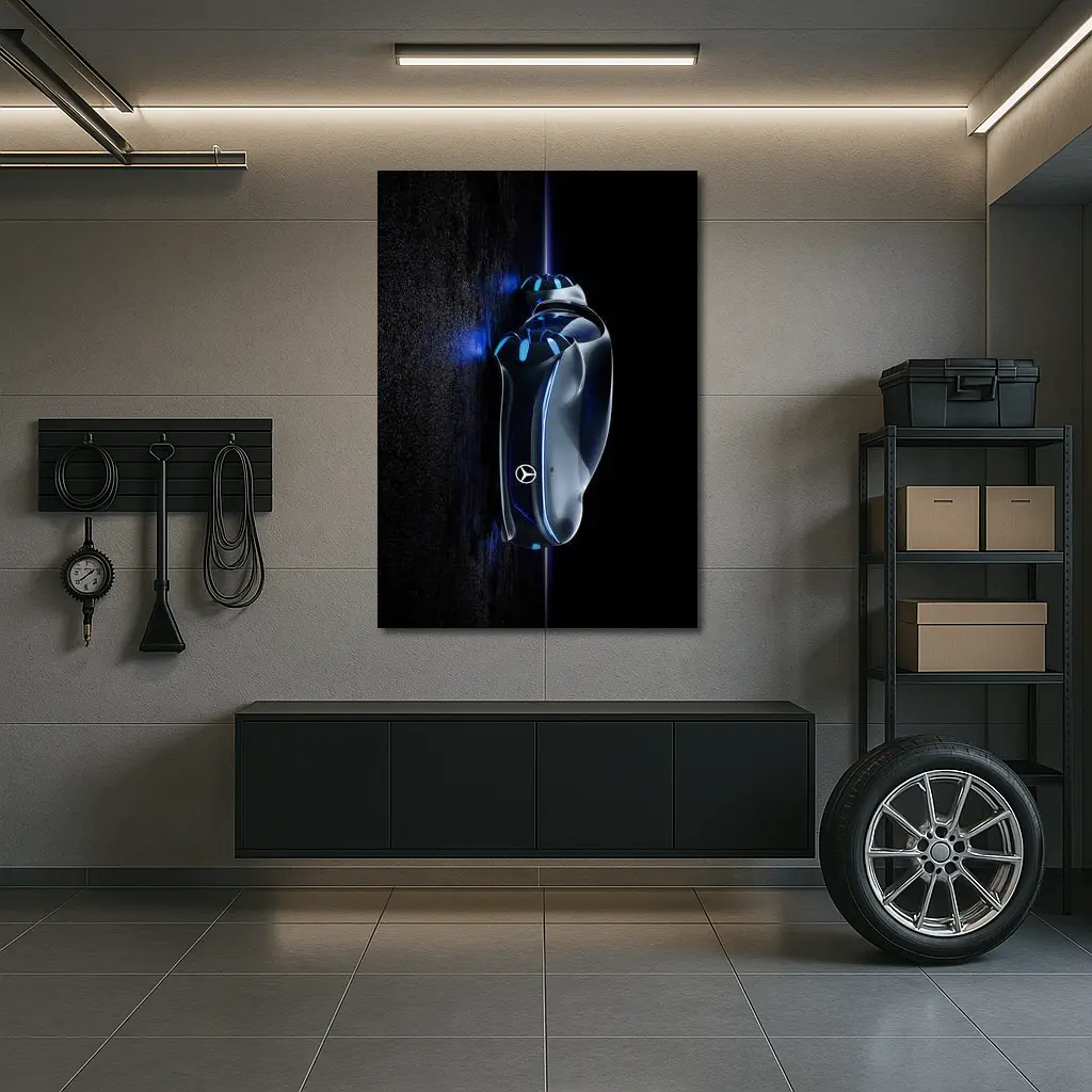 Mercedes Futuristic Concept Car Key Dark Background – Wall Art