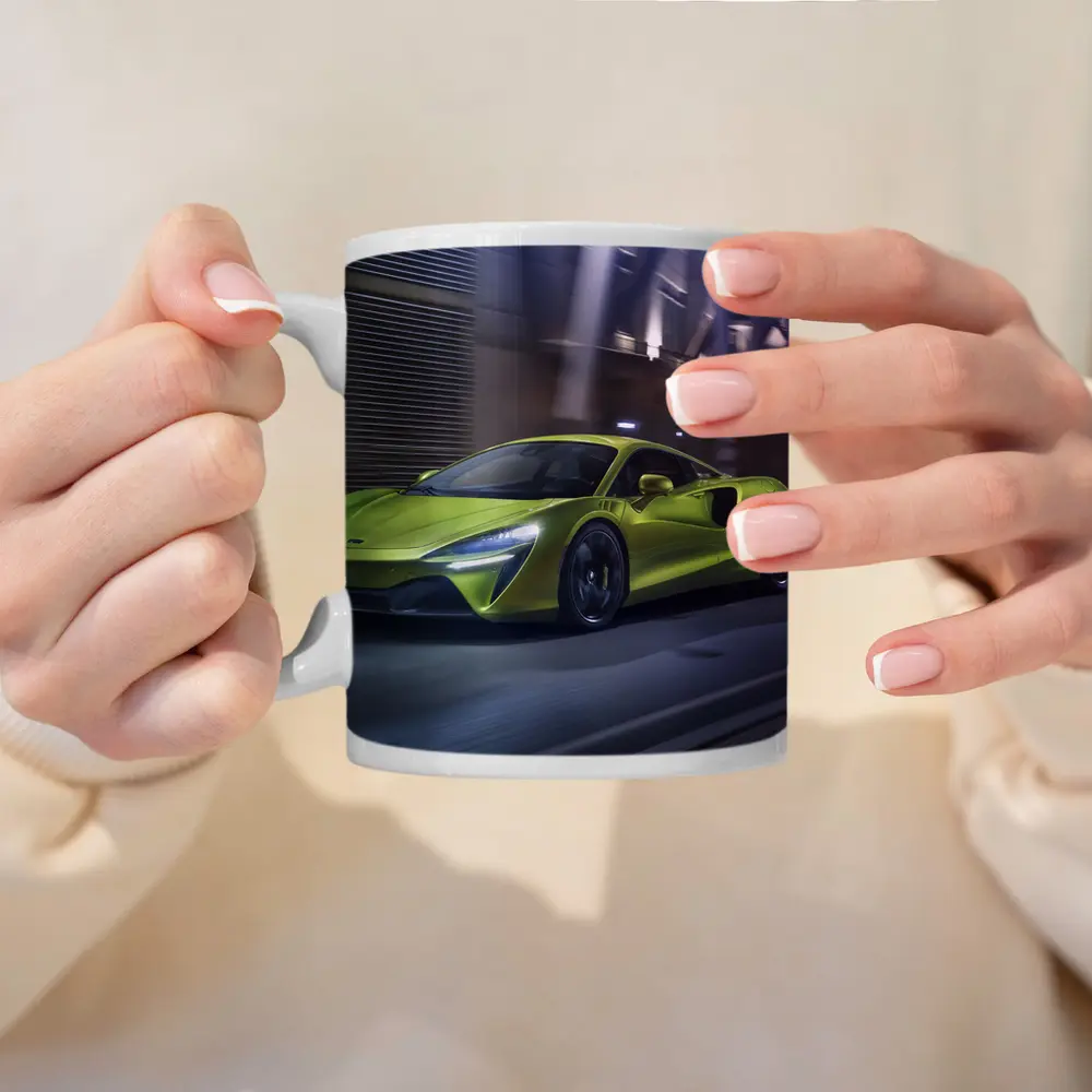 McLaren Artura Green Supercar City Night – Mugs