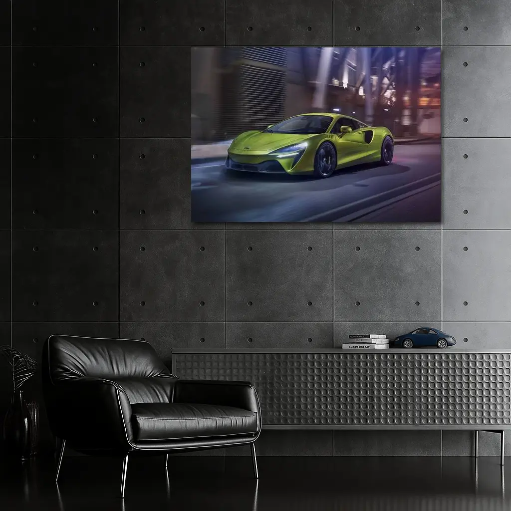 McLaren Artura Green Supercar City Night – Wall Art