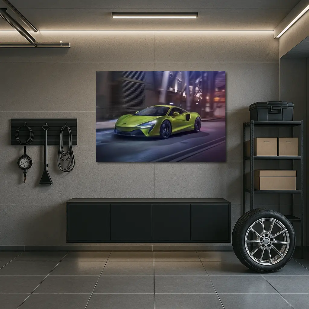 McLaren Artura Green Supercar City Night – Wall Art