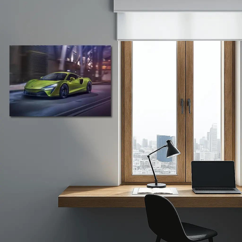 McLaren Artura Green Supercar City Night – Wall Art
