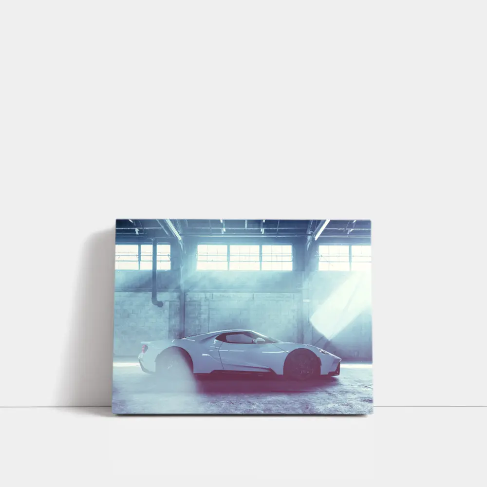 Ford GT Supercar In Smoky Warehouse – Wall Art