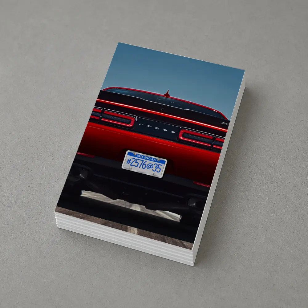 Dodge Challenger Rear View Red Muscle Car – Postcards