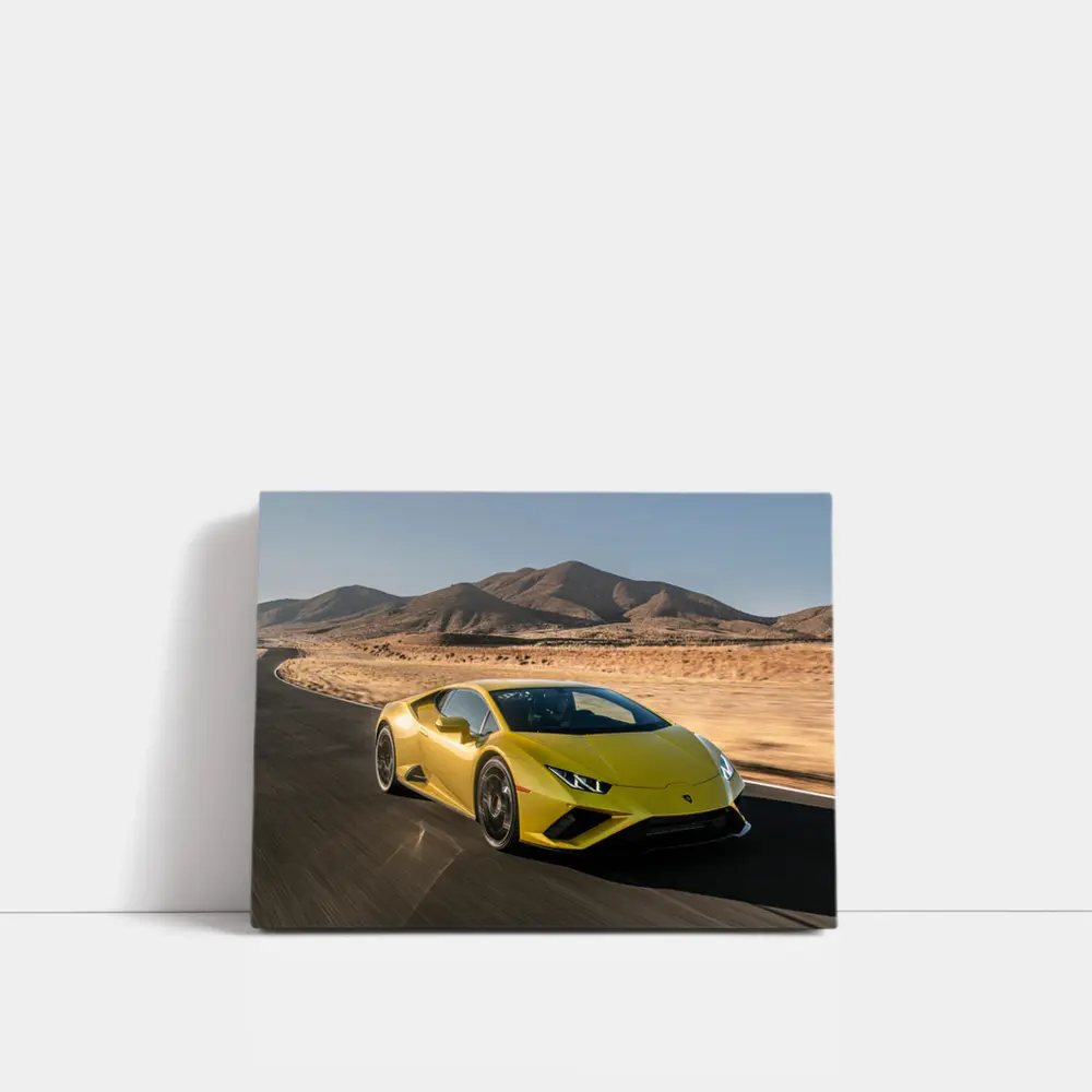 Lamborghini Huracan Yellow Desert Road Drive – Wall Art