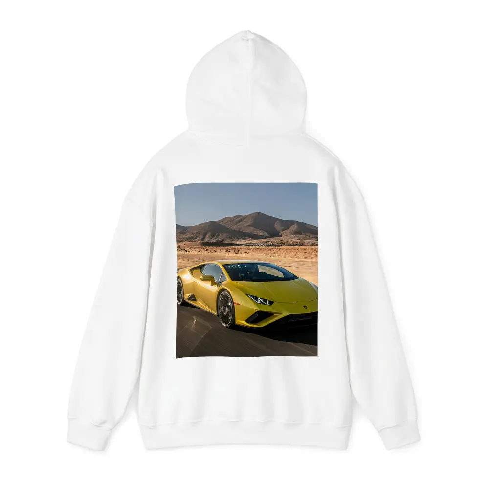 Lamborghini Huracan Yellow Desert Road Drive – Hoodies