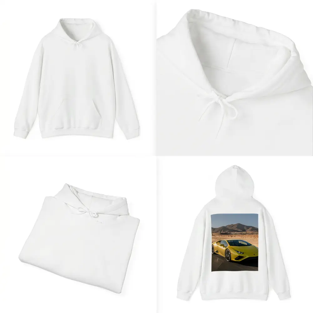 Lamborghini Huracan Yellow Desert Road Drive – Hoodies