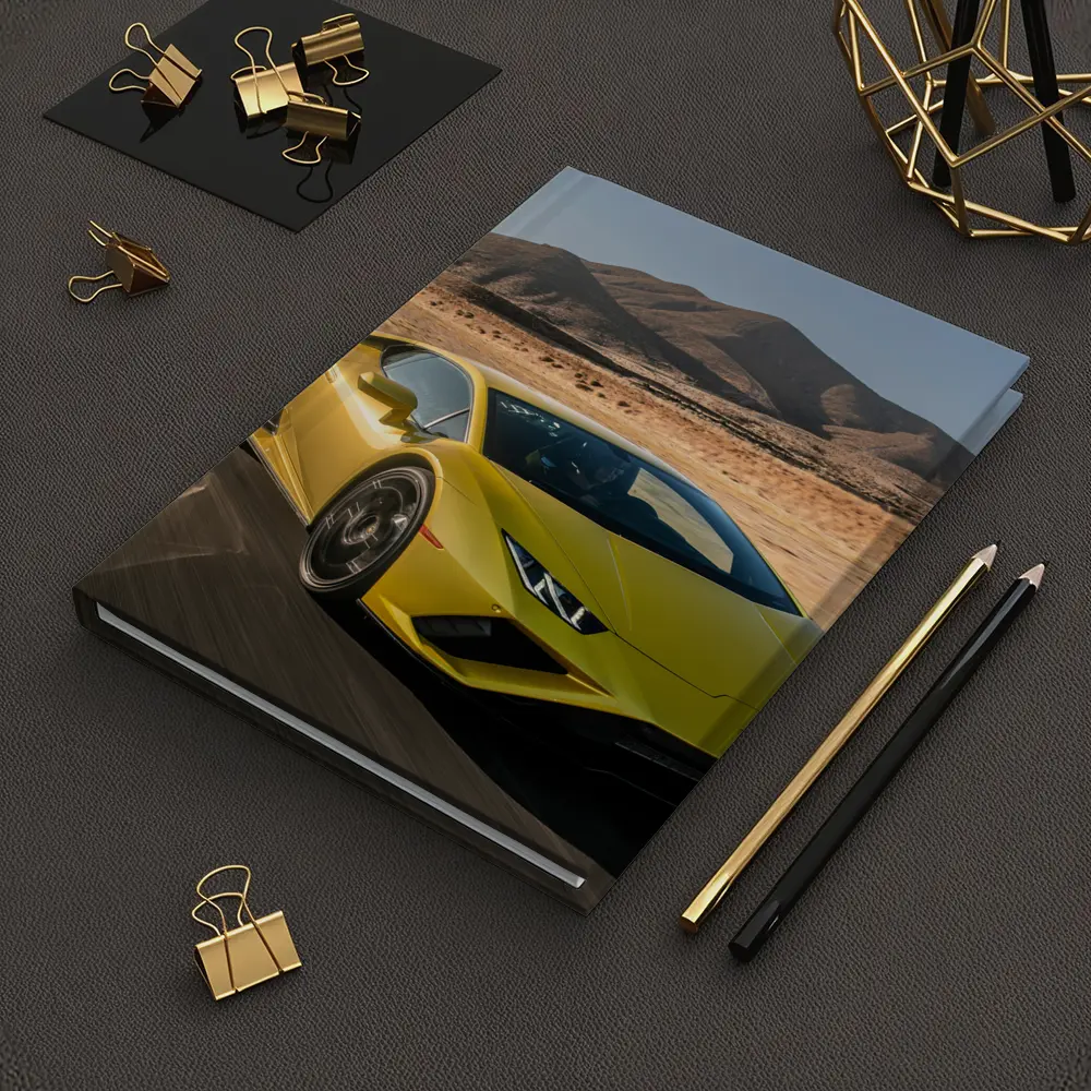 Lamborghini Huracan Yellow Desert Road Drive – Notebooks