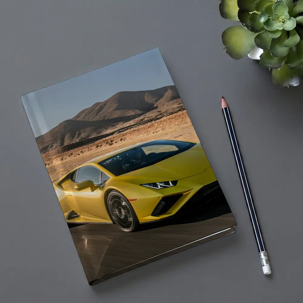 Lamborghini Huracan Yellow Desert Road Drive – Notebooks