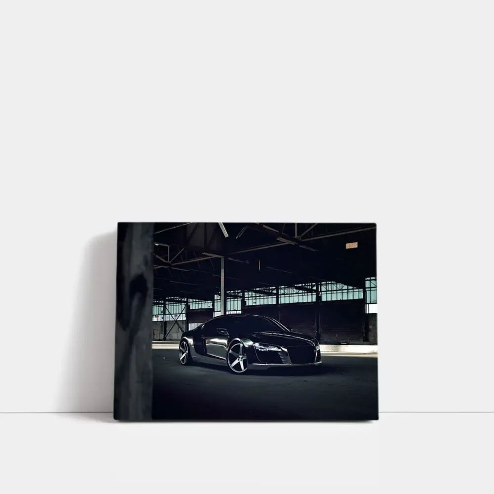 Audi R8 Black Supercar Dark Warehouse – Wall Art