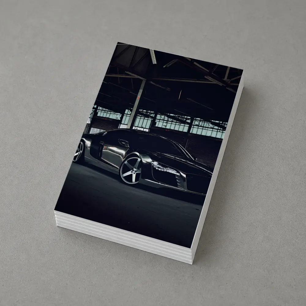 Audi R8 Black Supercar Dark Warehouse – Postcards