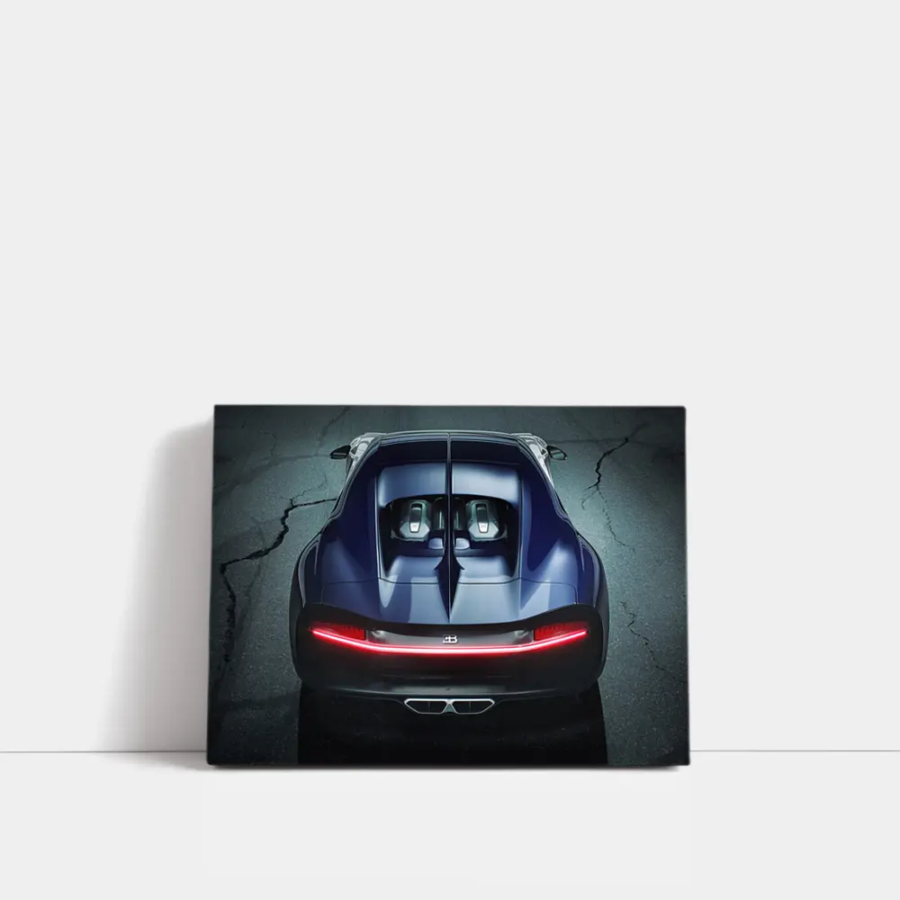 Bugatti Chiron Rear View Dark Asphalt – Wall Art