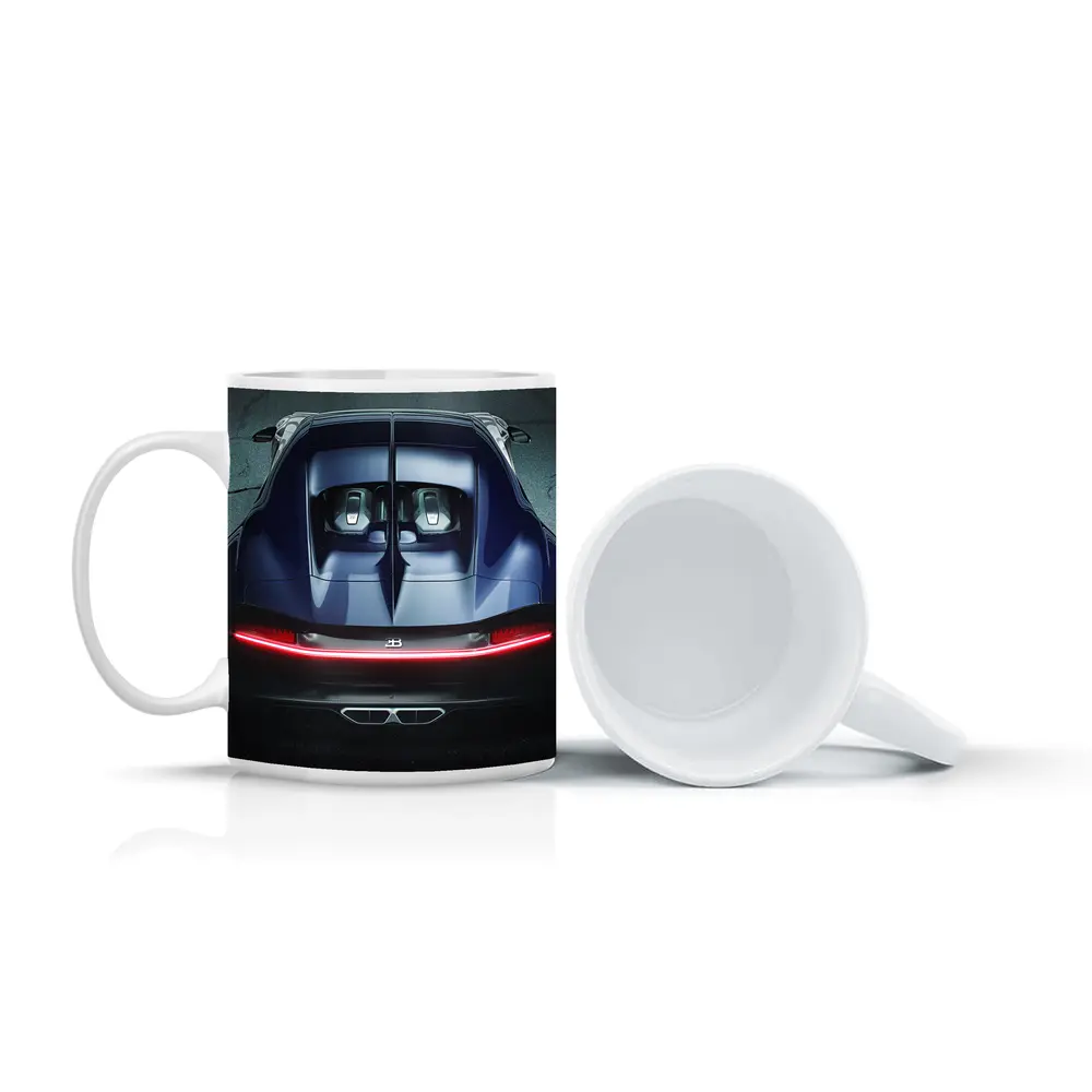 Bugatti Chiron Rear View Dark Asphalt – Mugs